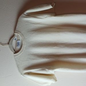 Forte vtg white cashmere short sleeve sweater top. Size M